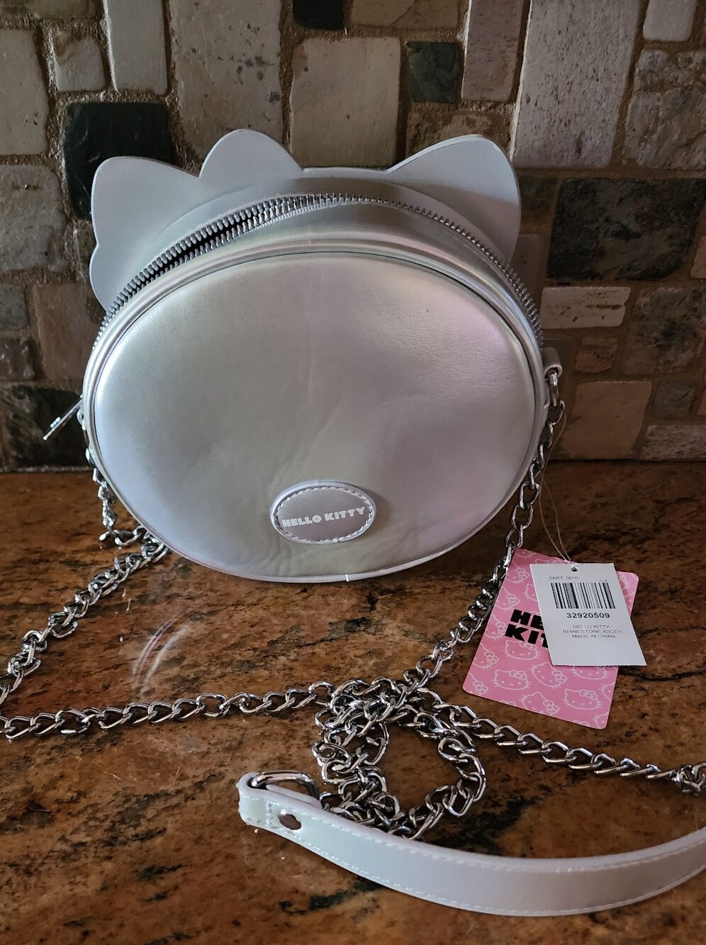 Hello Kitty White Mini Crystal Crossbody with Pink Bow Accent - Picture 2 of 3